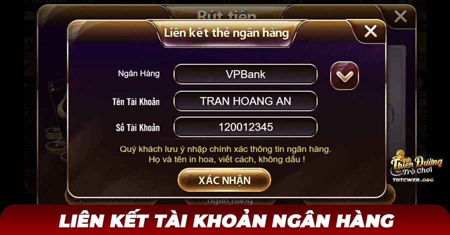 Nhập thông tin ngân hàng